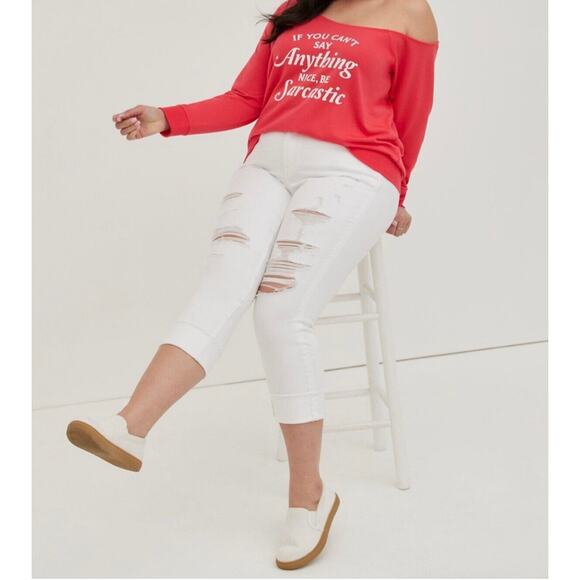 Torrid Women’s 4X Pink Off Shoulder Graphic Top Funny Sarcastic Quote Shirt - Picture 1 of 9